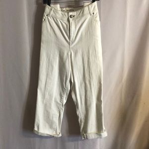 Lane Bryant white flare Capri jeans